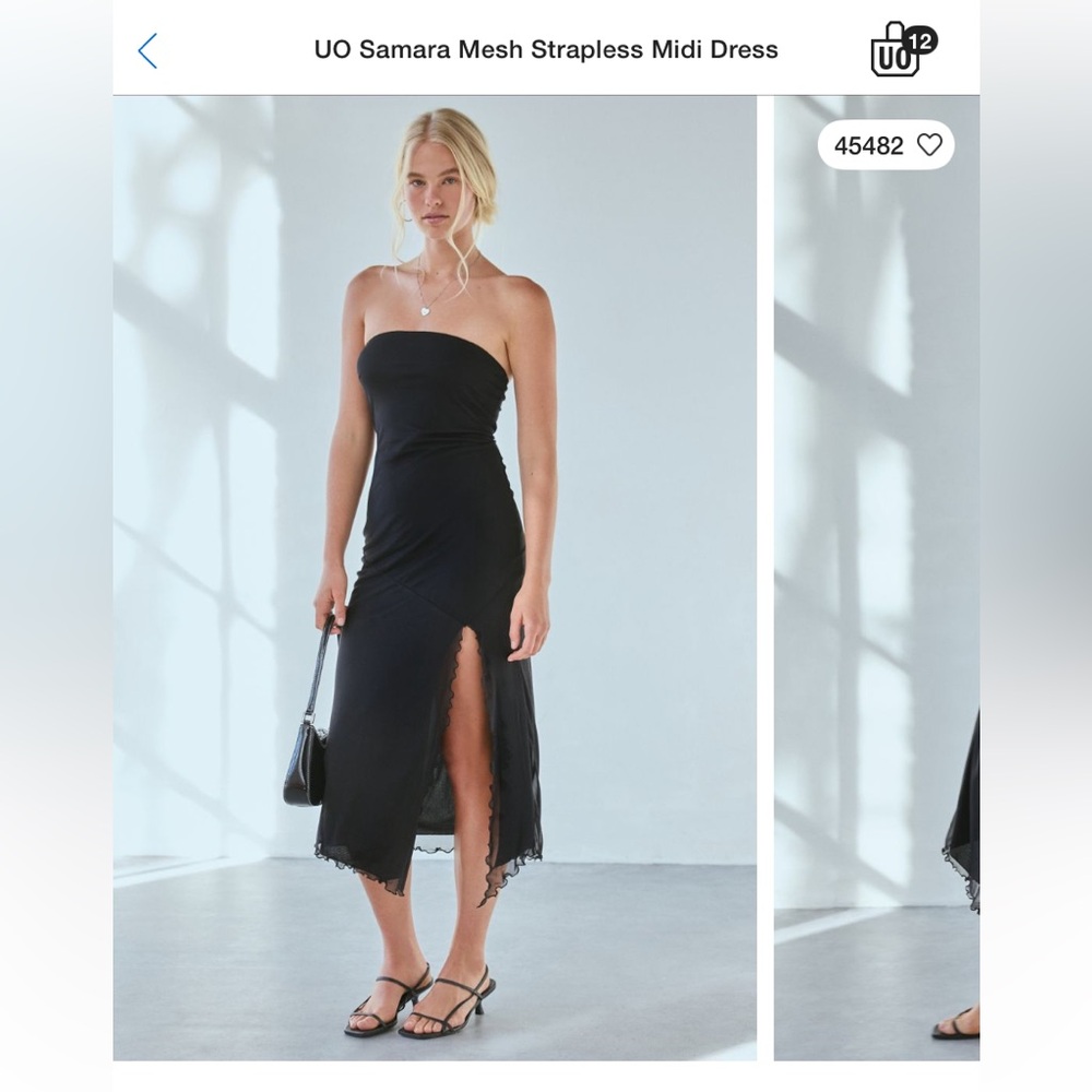 Urban Outfitters Samara Mesh Strapless Midi Dress